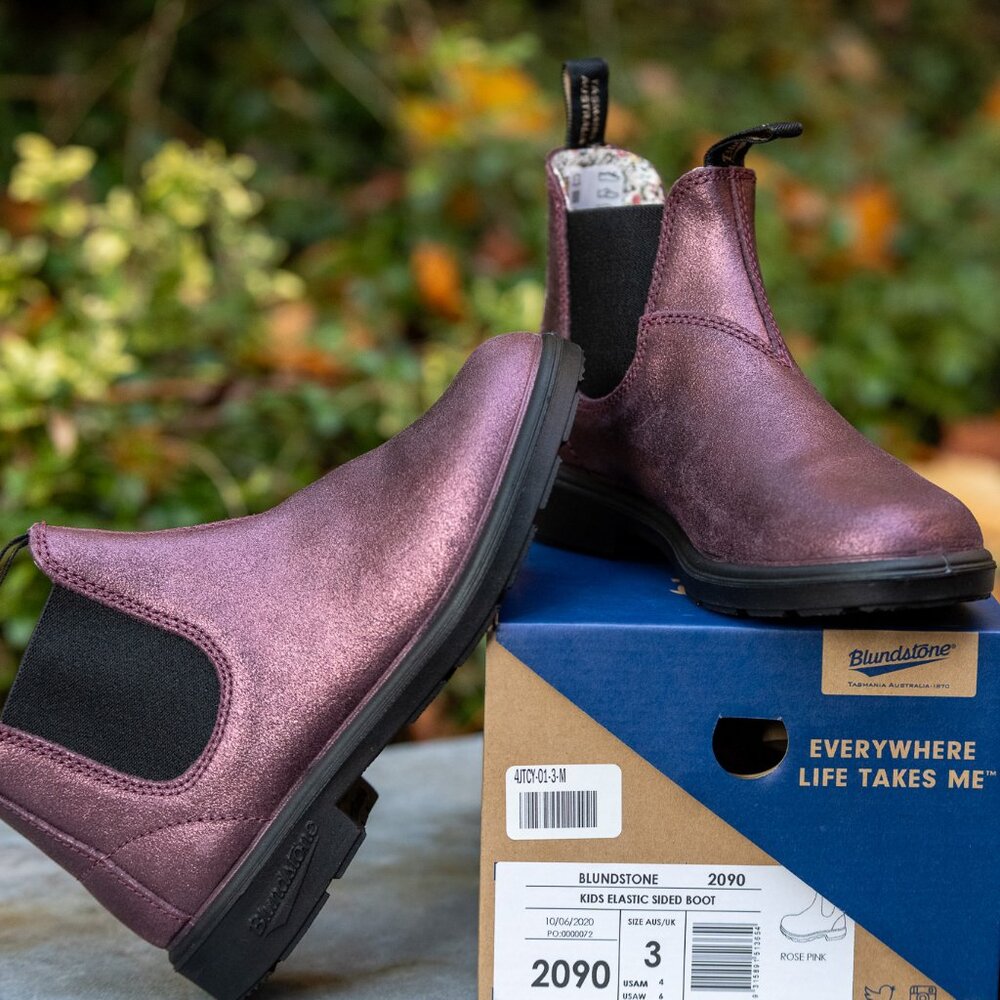NEW Blundstone 2090 Leather Boots, Big Kid AUS/UK Size 3 (US 4-4.5)- Rose Pink